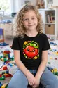 Koszulka z pomidorem dla dziewczynki czarna słodki styl kawaii, zdjęcie 4