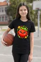 Koszulka z pomidorem dla dziewczynki czarna słodki styl kawaii, zdjęcie 6