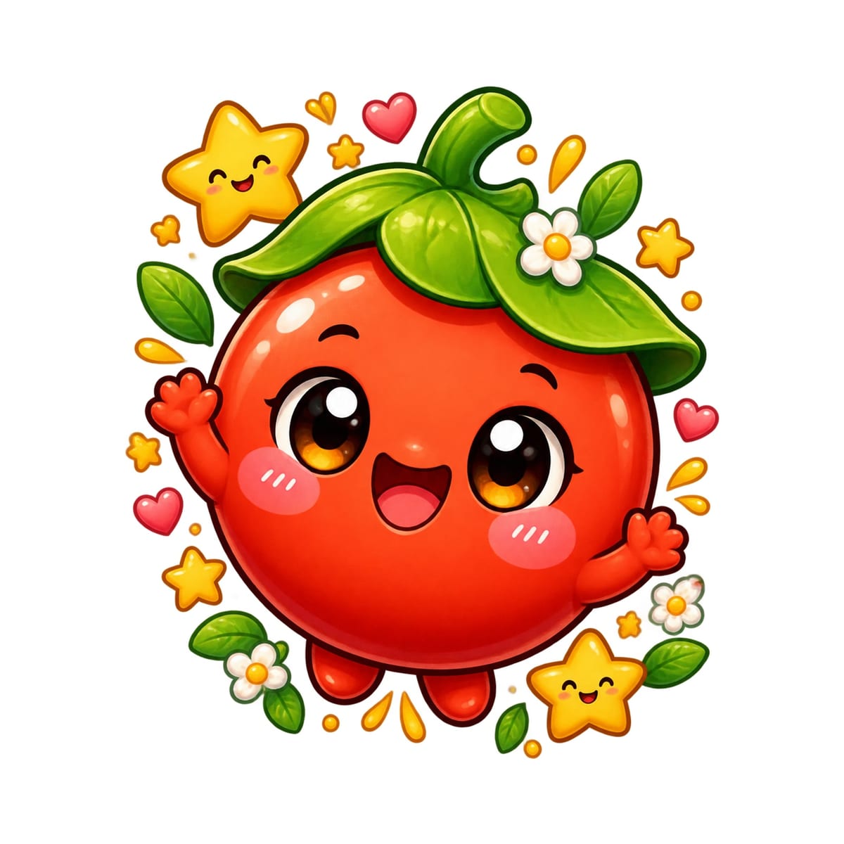 Koszulka z pomidorem dla dziewczynki biała słodki styl kawaii, zdjęcie 2