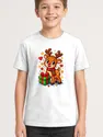 Koszulka z reniferem dla dzieci dla chłopca biała pixel art, zdjęcie 1