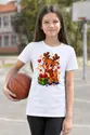 Koszulka z reniferem dla dzieci dla dziewczynki biała pixel art, zdjęcie 3