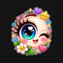 Koszulka z okiem dla chłopca czarna słodki styl kawaii, zdjęcie 2