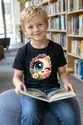 Koszulka z okiem dla chłopca czarna słodki styl kawaii, zdjęcie 7