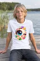Koszulka z okiem dla chłopca biała słodki styl kawaii, zdjęcie 8