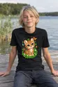 Koszulka ze żbikiem dla chłopca czarna słodki kawaii styl, zdjęcie 5