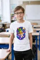 Koszulka z ananasem dla chłopca biała kosmiczna przygoda, zdjęcie 4