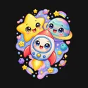 Koszulka dla chłopca z kosmosem czarna słodki styl kawaii, zdjęcie 2