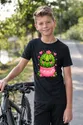 Koszulka z kaktusem dla chłopca czarna słodki styl kawaii, zdjęcie 5