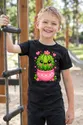 Koszulka z kaktusem dla chłopca czarna słodki styl kawaii, zdjęcie 6