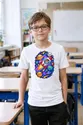Koszulka z kosmosem dla chłopca biała klasyczny kosmiczny styl, zdjęcie 5