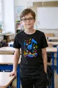 Koszulka z nutami dla chłopca czarna tańcząca kreskówkowa nutka, zdjęcie 3