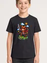 Koszulka z samurajem dla chłopca czarna pixel art retro gra, zdjęcie 1