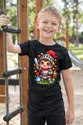 Koszulka dziecięca z rycerzem dla chłopca czarna słodki styl kawaii, zdjęcie 6