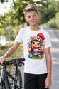 Koszulka dziecięca z rycerzem dla chłopca biała słodki styl kawaii, zdjęcie 5