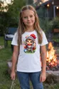 Koszulka dziecięca z rycerzem dla dziewczynki biała słodki kawaii, zdjęcie 4