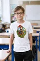 Koszulka z rycerzem dla chłopca biała okrągła scena odznaki, zdjęcie 6