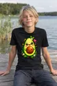 Koszulka z awokado dla chłopca czarna słodki kawaii styl, zdjęcie 3