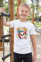 Koszulka z perkusją dla chłopca biała słodki kawaii z buzią, zdjęcie 5