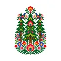 Koszulka z lasem w stylu ludowym dla dziewczynki biała wycinanka, zdjęcie 2