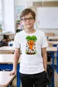 Koszulka z marchewkami dla chłopca biała bajkowa kreskówka, zdjęcie 3