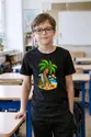 Koszulka dziecięca z palmą dla chłopca czarna wesoła bajka, zdjęcie 5