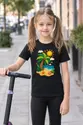 Koszulka z palmami dla dziewczynki czarna papierowa wycinanka, zdjęcie 8
