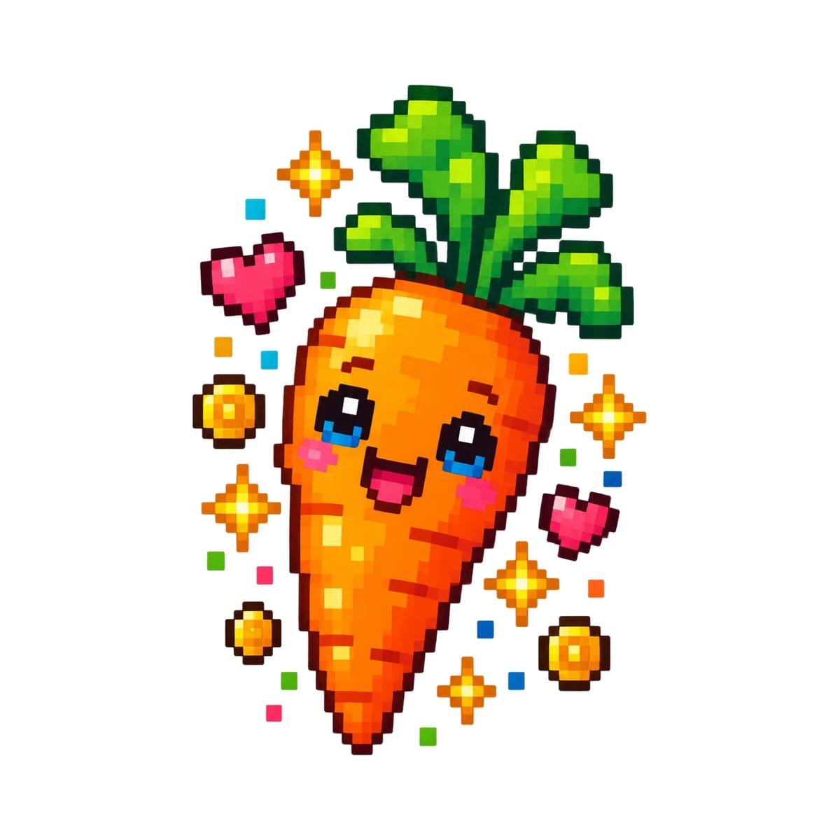 Koszulka dziecięca z marchewką dla chłopca biała pixel art, zdjęcie 2