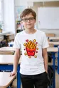 Koszulka dziecięca z frytkami dla chłopca biała pixel art, zdjęcie 3