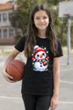 Koszulka dziecięca z bałwanem dla dziewczynki czarna kawaii, zdjęcie 8