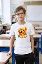Koszulka z golden retrieverem dla chłopca biała efekt naklejki, zdjęcie 6