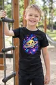 Koszulka z planetami dla chłopca czarna kosmiczny styl z gwiazdami, zdjęcie 6