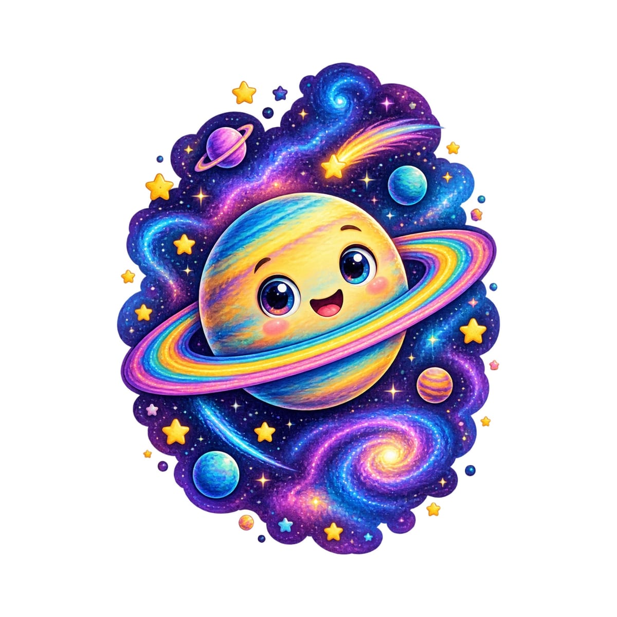 Koszulka z planetami dla chłopca biała kosmiczny styl z gwiazdami, zdjęcie 2