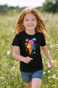 Koszulka z lodami dla dziewczynki czarna rysunek kredkami, zdjęcie 3