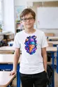 Koszulka z lodami kosmicznymi dla chłopca biała wśród gwiazd, zdjęcie 4