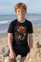 Koszulka z kotem ninja dla chłopca czarna geometryczne kształty, zdjęcie 4
