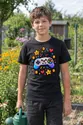 Koszulka z padem dla chłopca czarna pixel art, zdjęcie 8