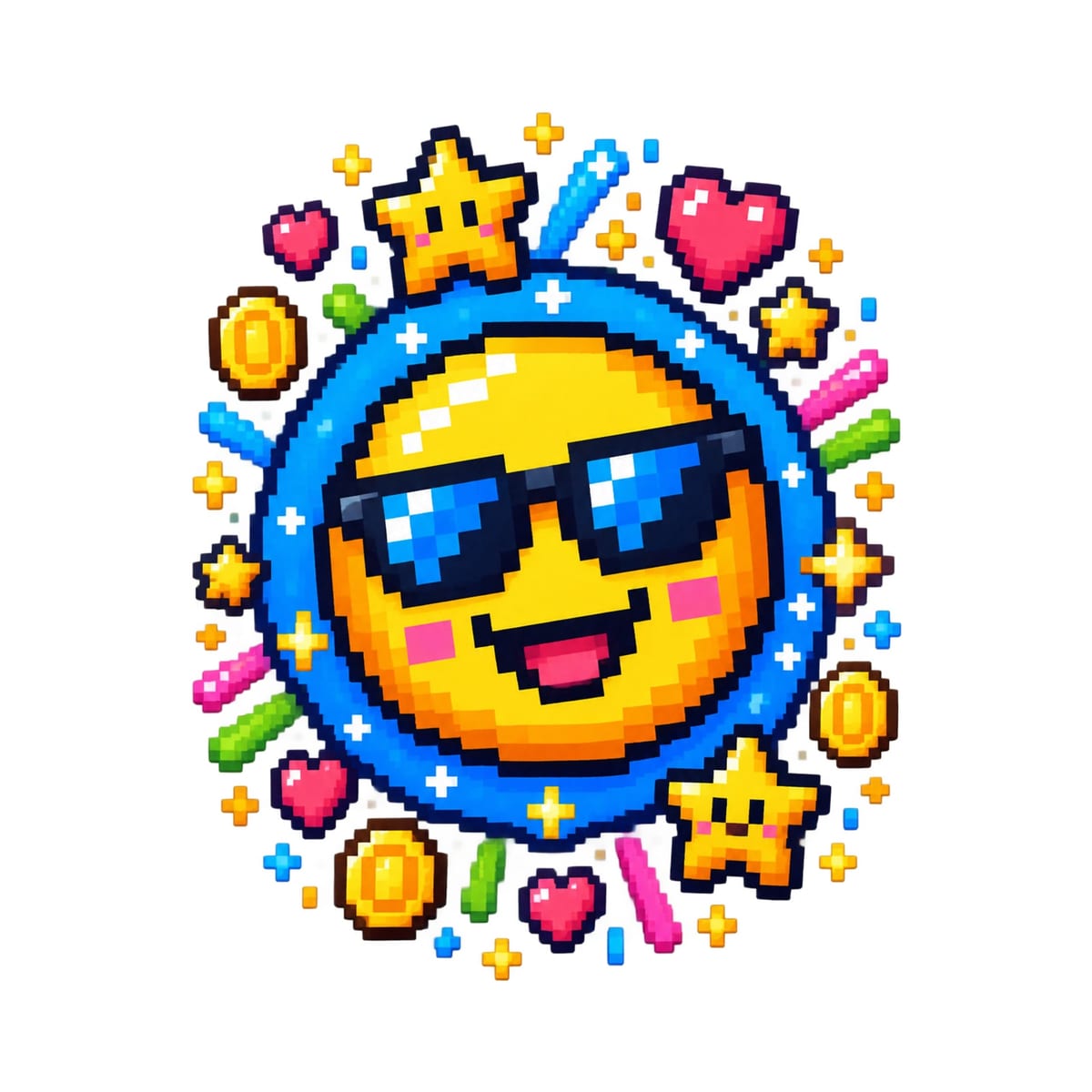 Koszulka z emoji dla chłopca biała pixel art w kółku, zdjęcie 2
