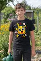 Koszulka dziecięca z emoji dla chłopca czarna komiksowe linie ruchu, zdjęcie 4