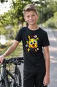 Koszulka dziecięca z emoji dla chłopca czarna komiksowe linie ruchu, zdjęcie 5