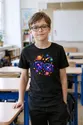 Koszulka z okularami kosmicznymi dla chłopca czarna galaktyka w soczewkach, zdjęcie 3
