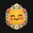 Koszulka z emoji dla dziewczynki czarna haftowana faktura, zdjęcie 2