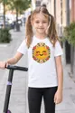 Koszulka z emoji dla dziewczynki biała haftowana faktura, zdjęcie 3