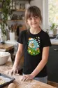 Koszulka z dmuchawcem dla dziewczynki czarna papierowa wycinanka 3D, zdjęcie 5