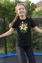 Koszulka dziecięca z lilią dla dziewczynki czarna styl witrażu, zdjęcie 3