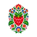 Koszulka z maliną dla dziewczynki biała ludowa wycinanka, zdjęcie 2