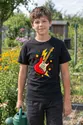 Koszulka dziecięca z gitarą elektryczną dla chłopca czarna komiks, zdjęcie 8