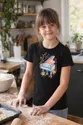 Koszulka z pianinem dla dziewczynki czarna delikatna akwarela, zdjęcie 5