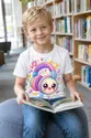 Koszulka ze słuchawkami dla chłopca biała słodki styl kawaii, zdjęcie 6