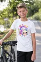 Koszulka ze słuchawkami dla chłopca biała słodki styl kawaii, zdjęcie 5