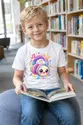 Koszulka ze słuchawkami dla chłopca biała słodki styl kawaii, zdjęcie 6